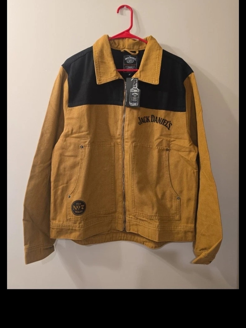 Jack Daniels Men's Mustard and Black Corduroy Zip Jacket